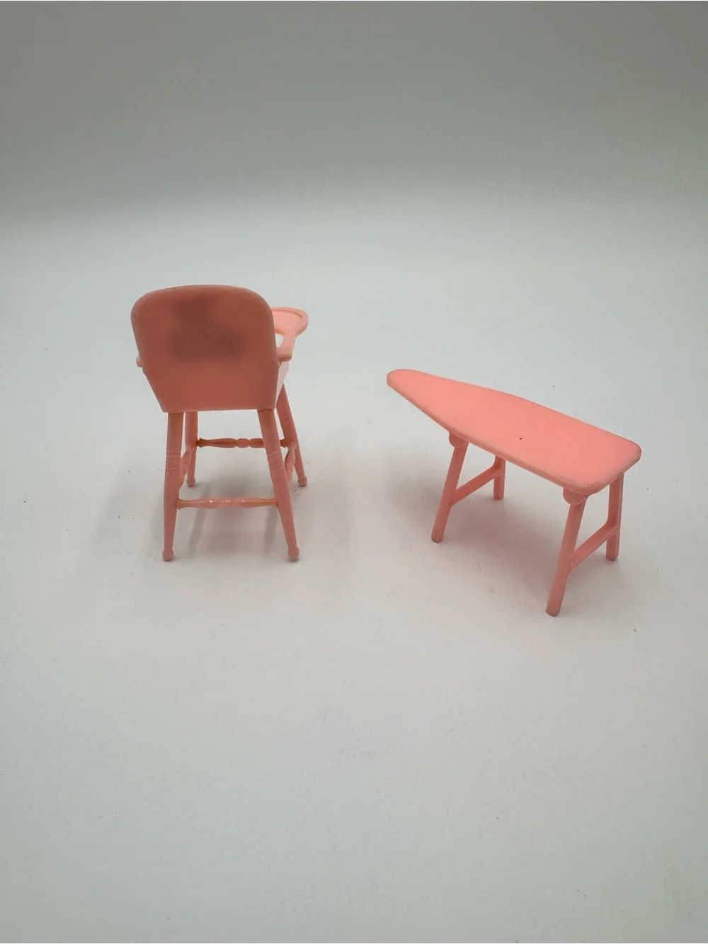 Renwal Dollhouse Pink Doll High Chair and Ironing Board Set for Kids